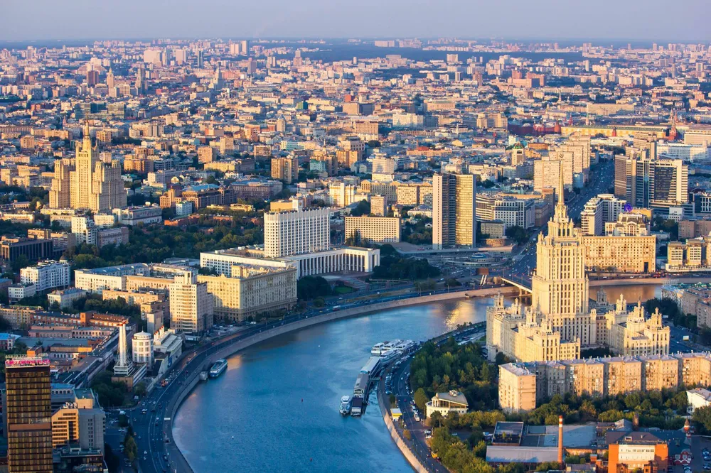 Закатная Москва с высоты смотровой площадки Panorama 360