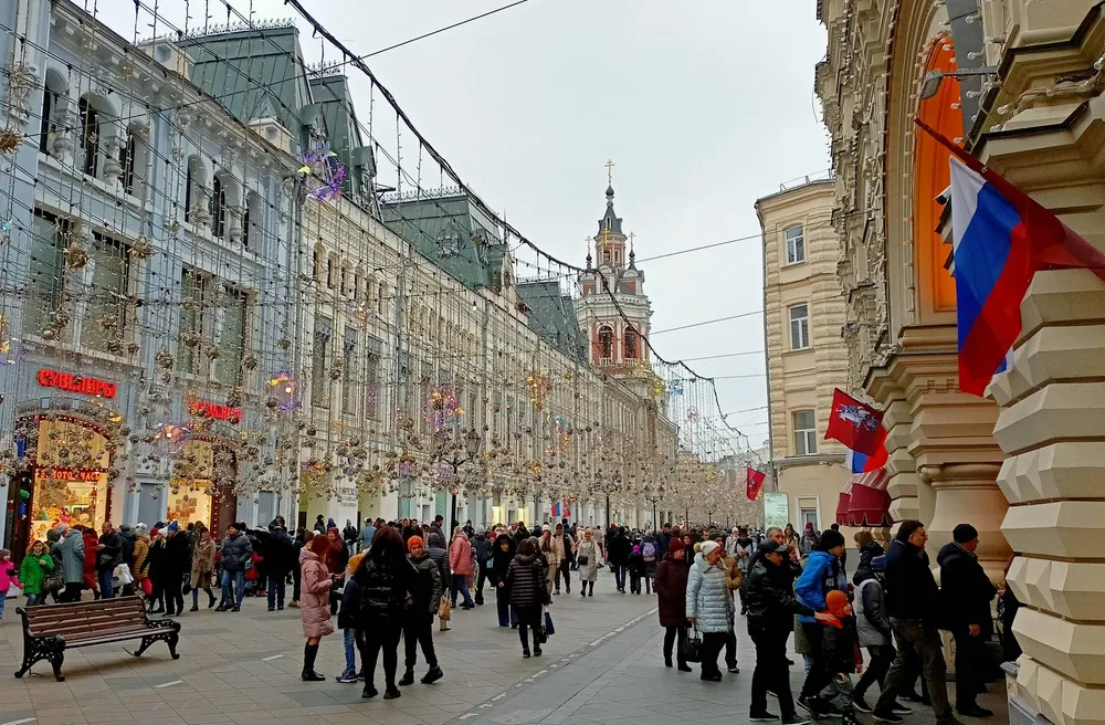 Пешеходная Никольская улица в Москве