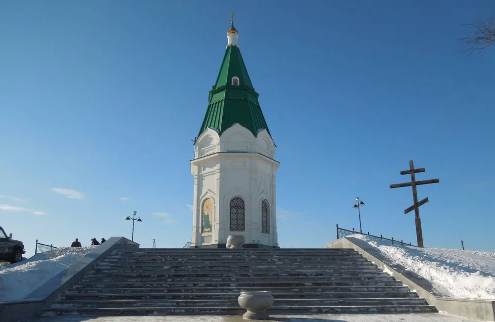 Часовня Параскевы Пятницы в Красноярске, знаменитый символ города с десятирублевой купюры