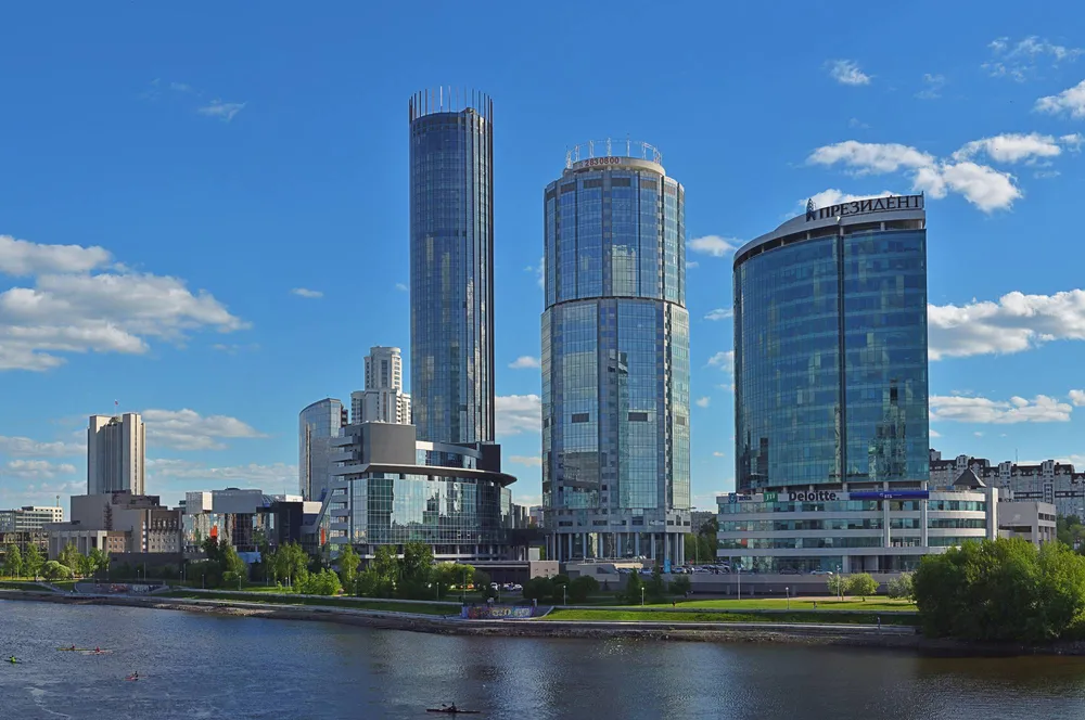 Небоскребы Екатеринбург-Сити и Ельцин Центр в Екатеринбурге