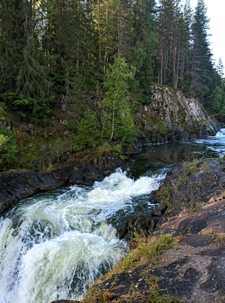 Вулкан, карьер и водопад