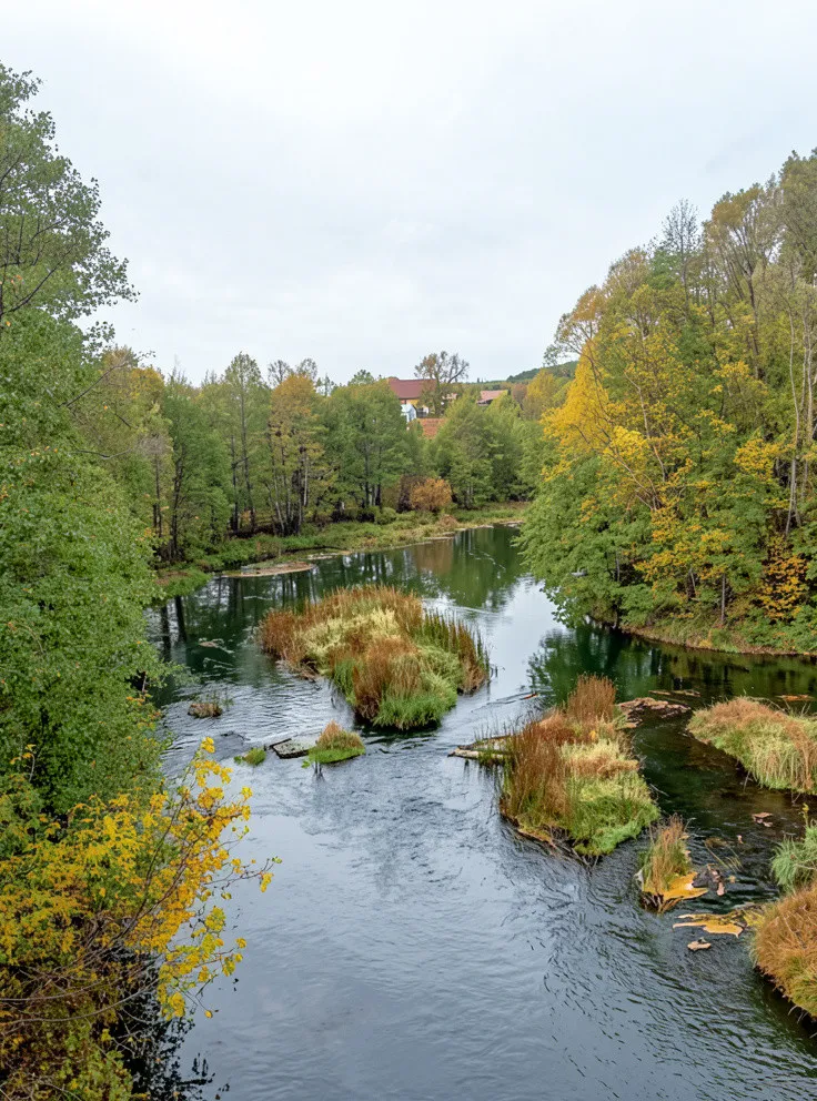 Остатки плотины на реке Гусь